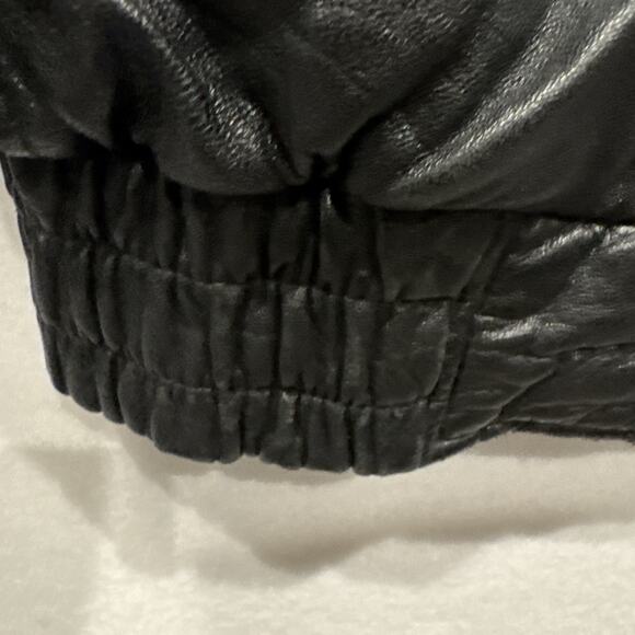 Vintage Mirage Black Leather Bomber Jacket Large - Picture 6 of 14